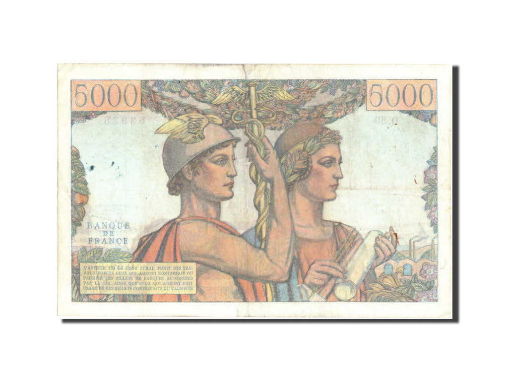 Banconote, Francia, 5000 Francs, 5 000 F 1949-1957 ''Terre et Mer'', 1951