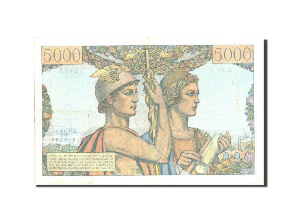 Billet, France, 5000 Francs, 5 000 F 1949-1957 ''Terre et Mer'', 1951