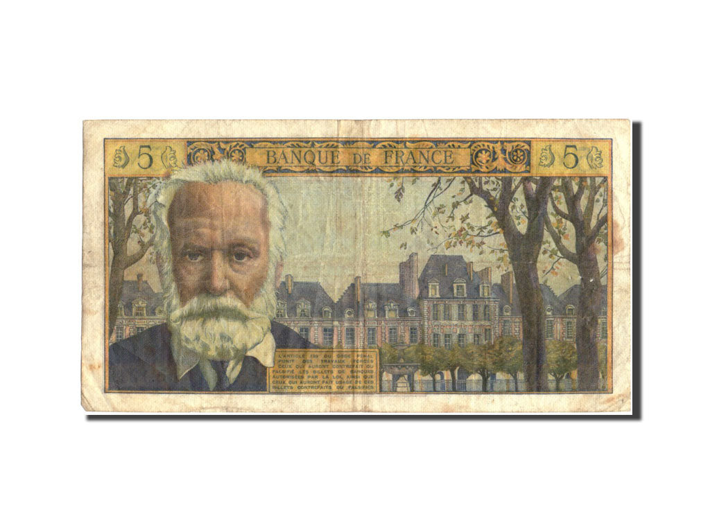 Banknote, France, 5 Nouveaux Francs, 5 NF 1959-1965 ''Victor Hugo'', 1965