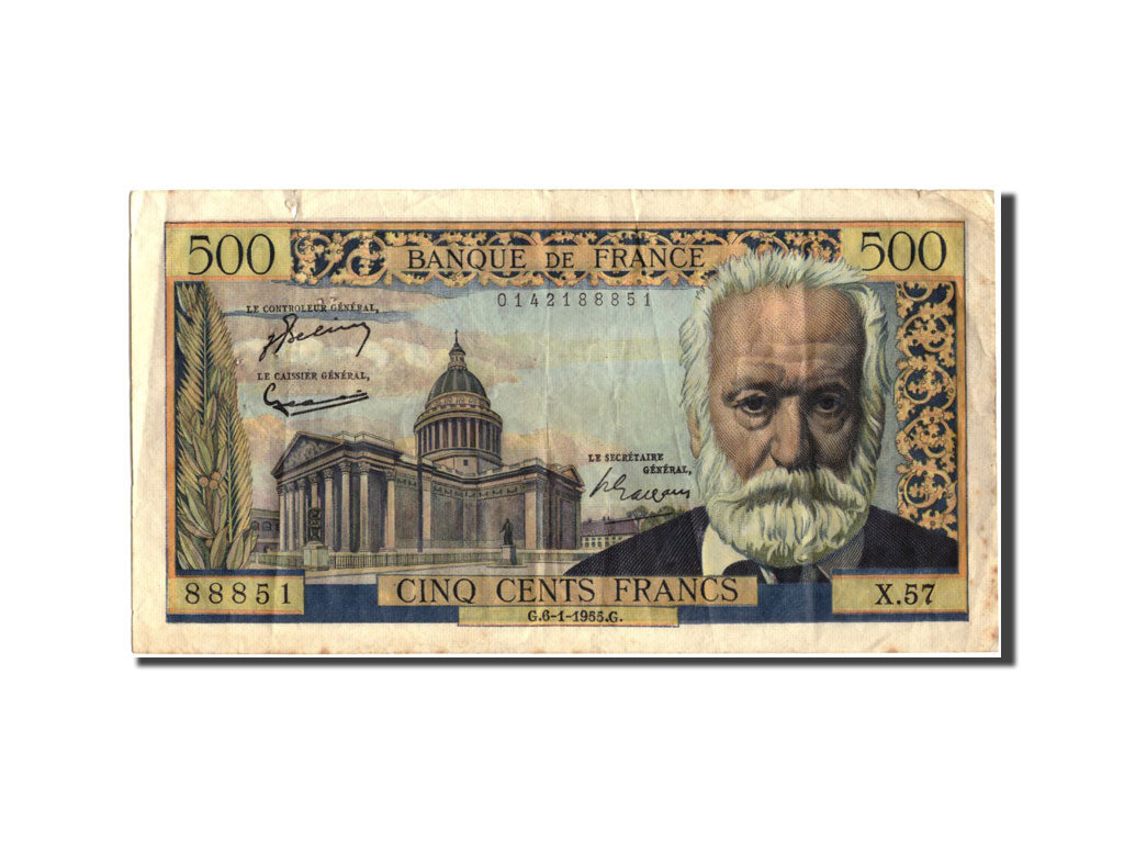 Banconote, Francia, 500 Francs, 500 F 1954-1958 ''Victor Hugo'', 1955