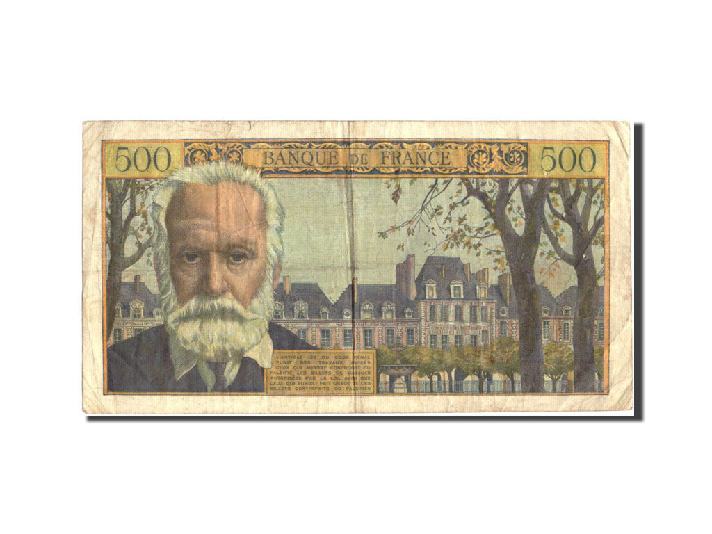 Banknote, France, 500 Francs, 500 F 1954-1958 ''Victor Hugo'', 1954, 1954-09-02