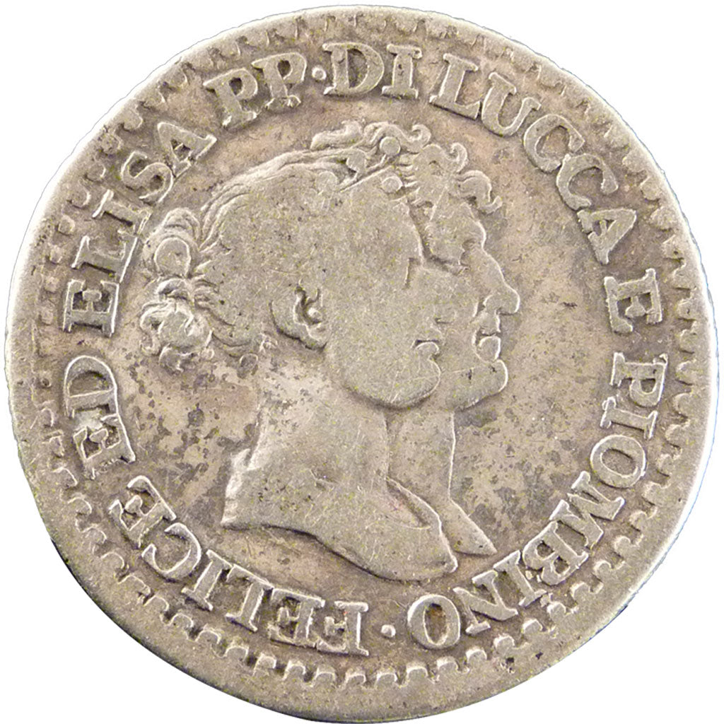 ITALIAN STATES, Franco, 1808, KM #23, F(12-15), Silver, 4.90