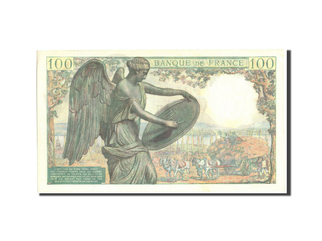Francia, 100 Francs, 100 F 1942-1944 ''Descartes'', 1944, KM:101a, 1944-07-20