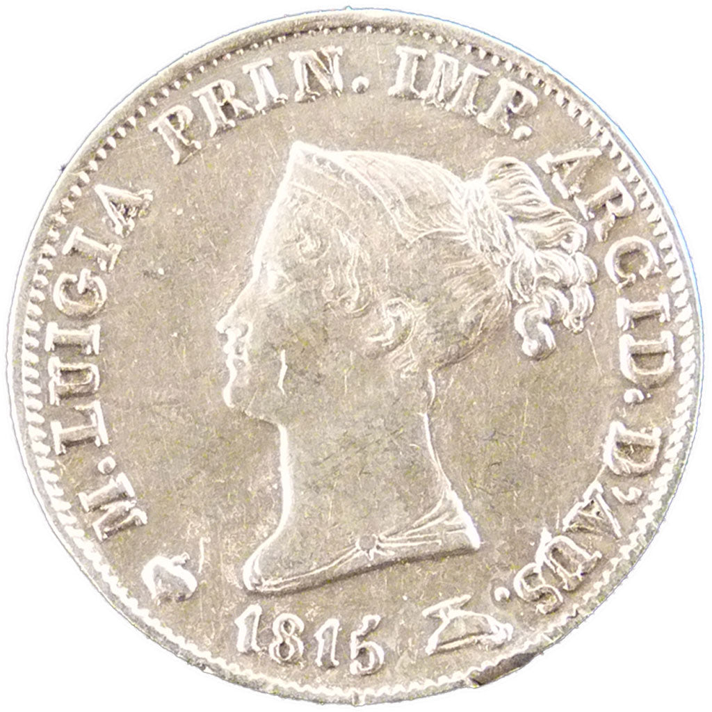 Italy, 5 Soldi, 1815, EF(40-45), Silver, 1.40