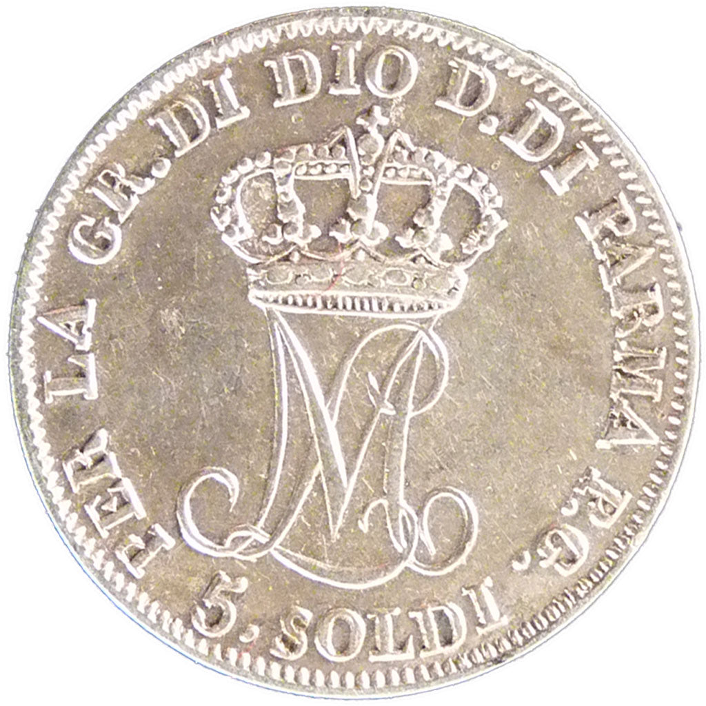 Italy, 5 Soldi, 1815, EF(40-45), Silver, 1.40