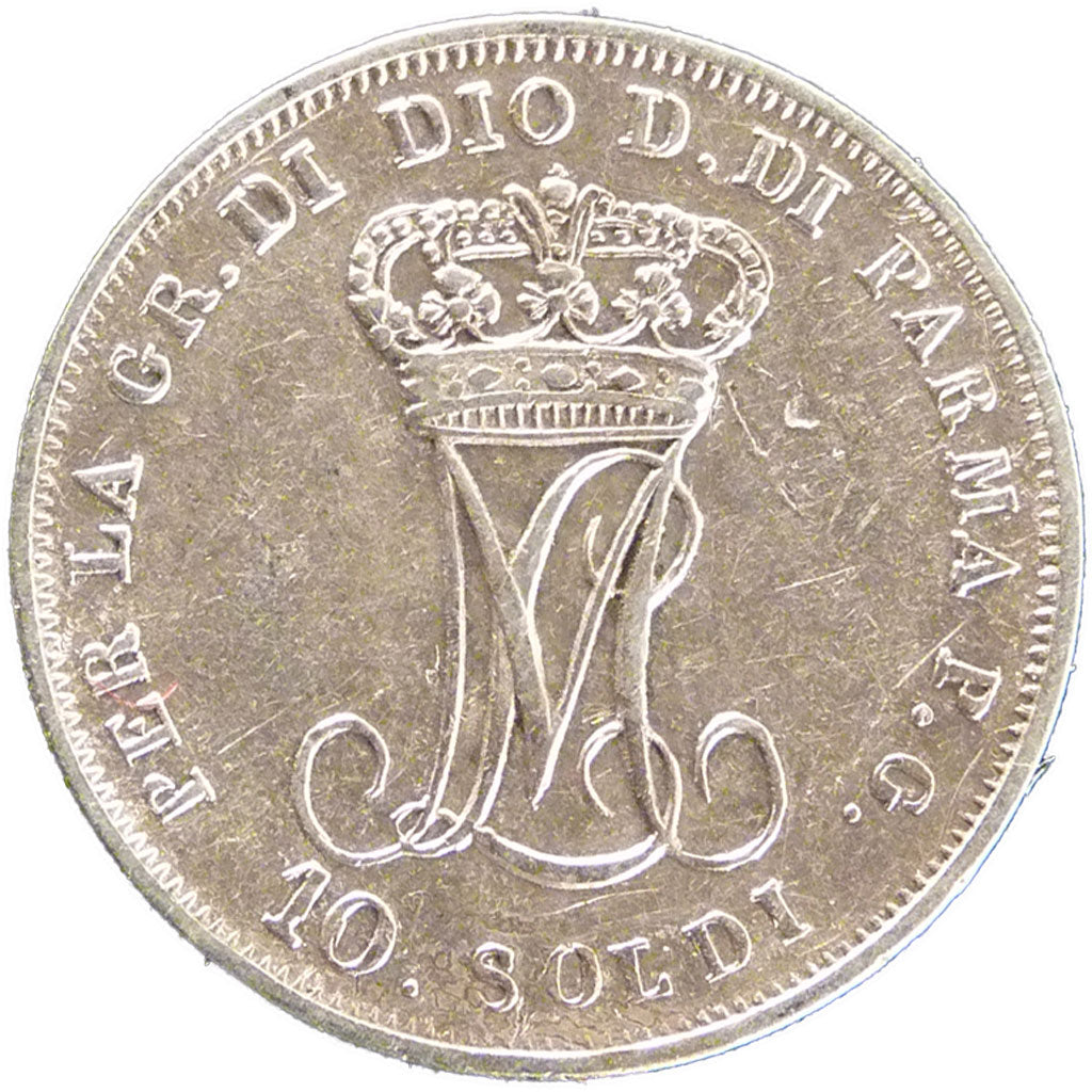 Italy, 10 Soldi, 1815, EF(40-45), Silver, 2.60