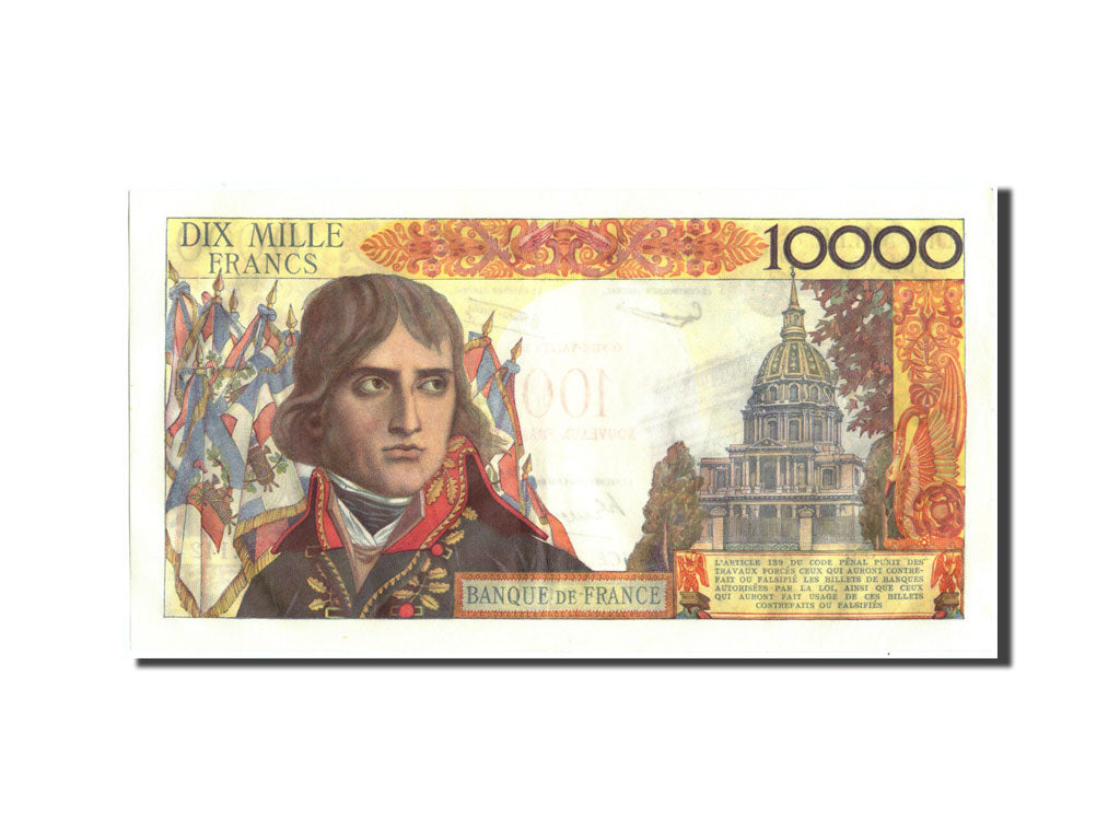 Banknote, France, 100 Nouveaux Francs on 10,000 Francs, 1955-1959 Overprinted