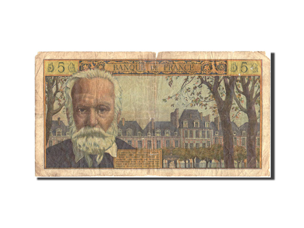 Banknote, France, 5 Nouveaux Francs, 5 NF 1959-1965 ''Victor Hugo'', 1962