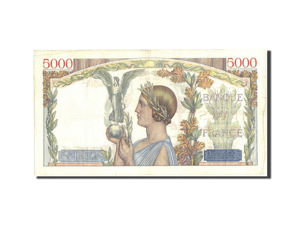 France, 5000 Francs, 5 000 F 1934-1944 ''Victoire'', 1939, KM:97a, 1939-03-02