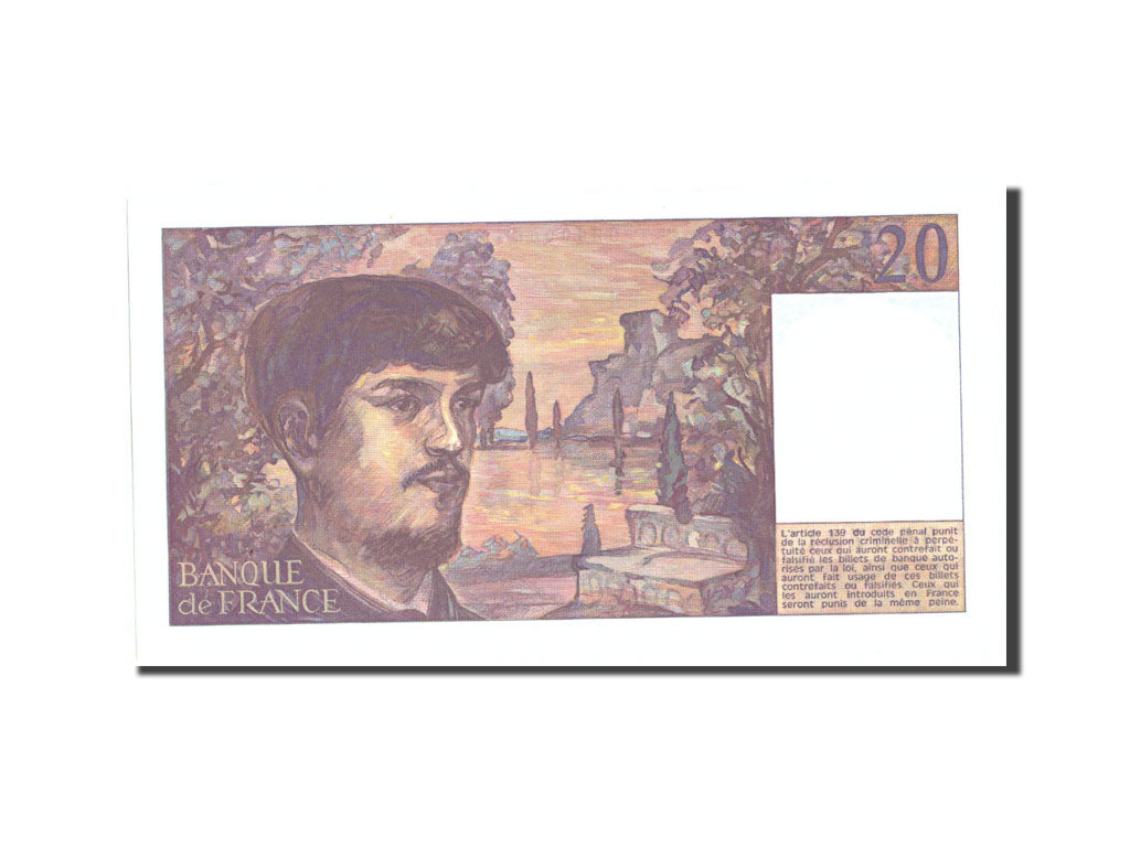 Frankreich, 20 Francs, 20 F 1980-1997 ''Debussy'', 1983, KM:151a, 1983, UNZ