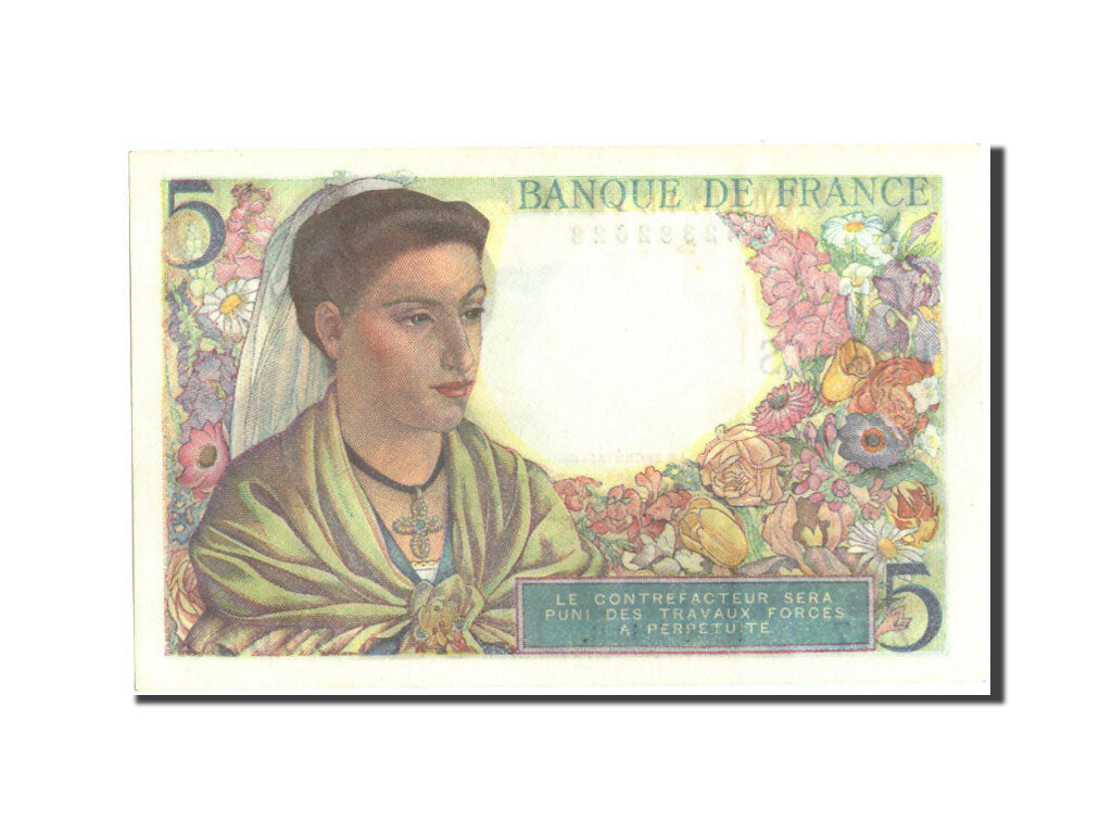 Biljet, Frankrijk, 5 Francs, 5 F 1943-1947 ''Berger'', 1943, 1943-06-02, SUP+