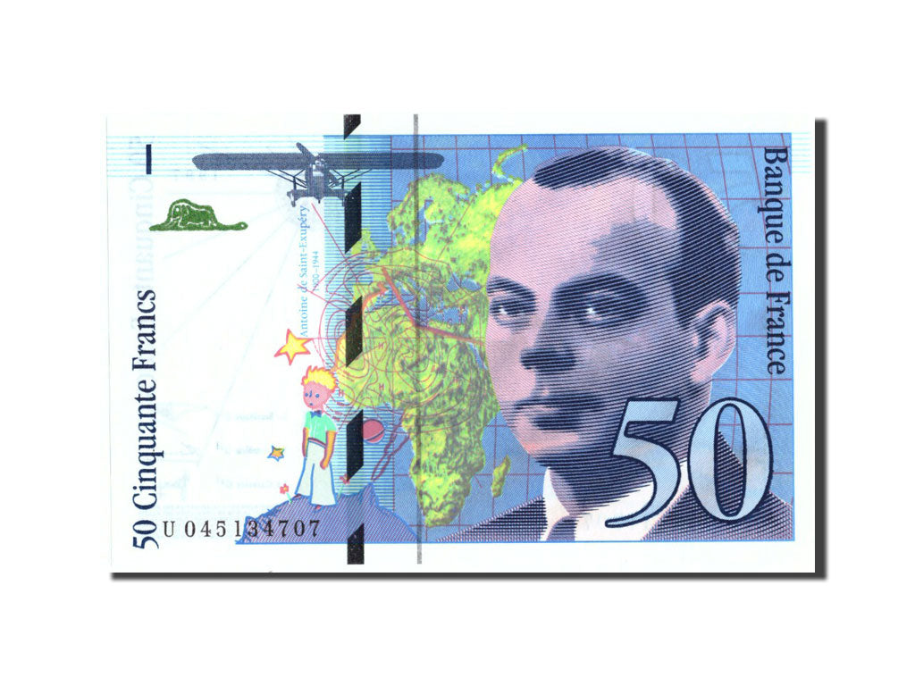 France, 50 Francs, 50 F 1992-1999 ''St Exupéry'', 1997, KM:157Ad, 1997