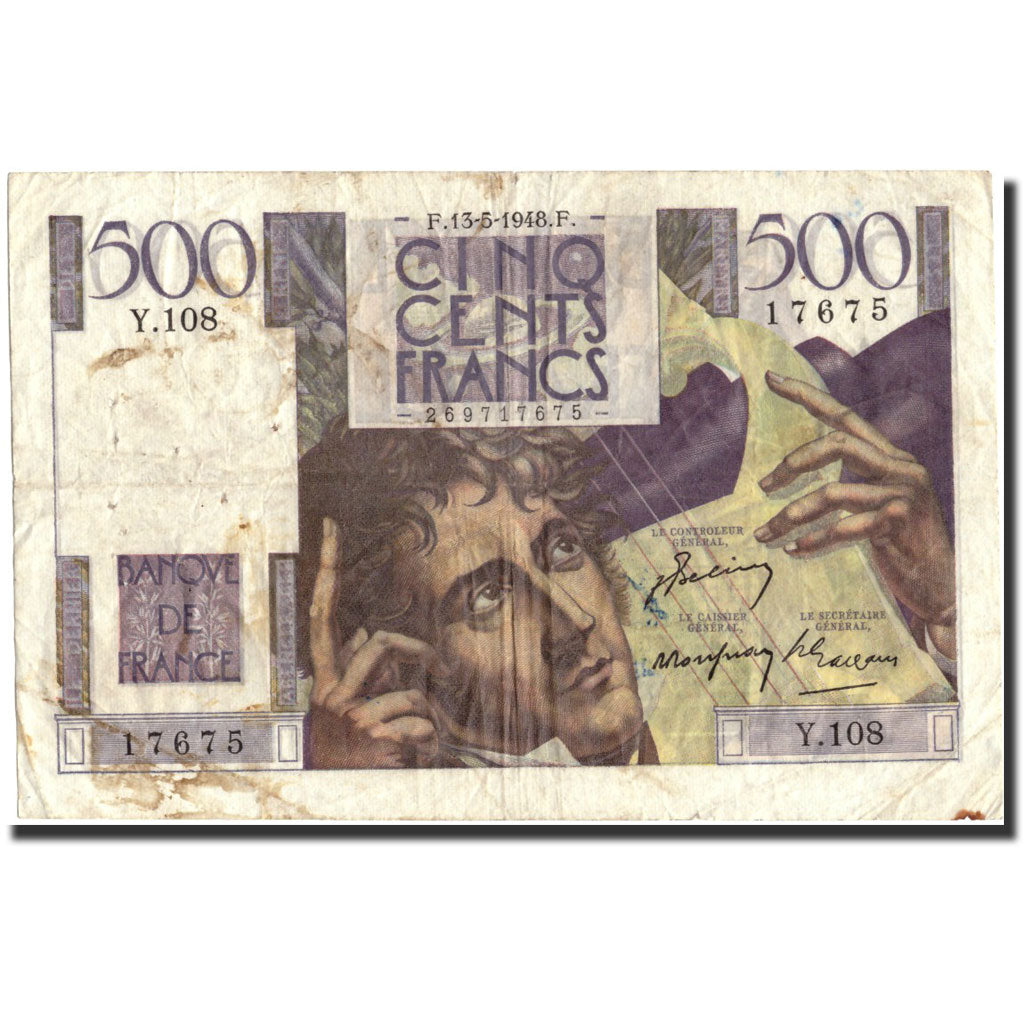 Biljet, Frankrijk, 500 Francs, 500 F 1945-1953 ''Chateaubriand'', 1948