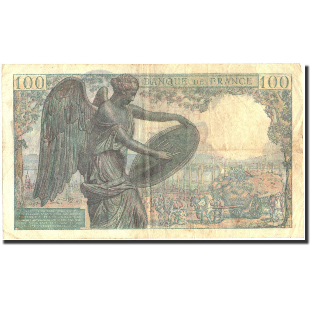 Frankreich, 100 Francs, 100 F 1942-1944 ''Descartes'', 1942, KM:101a