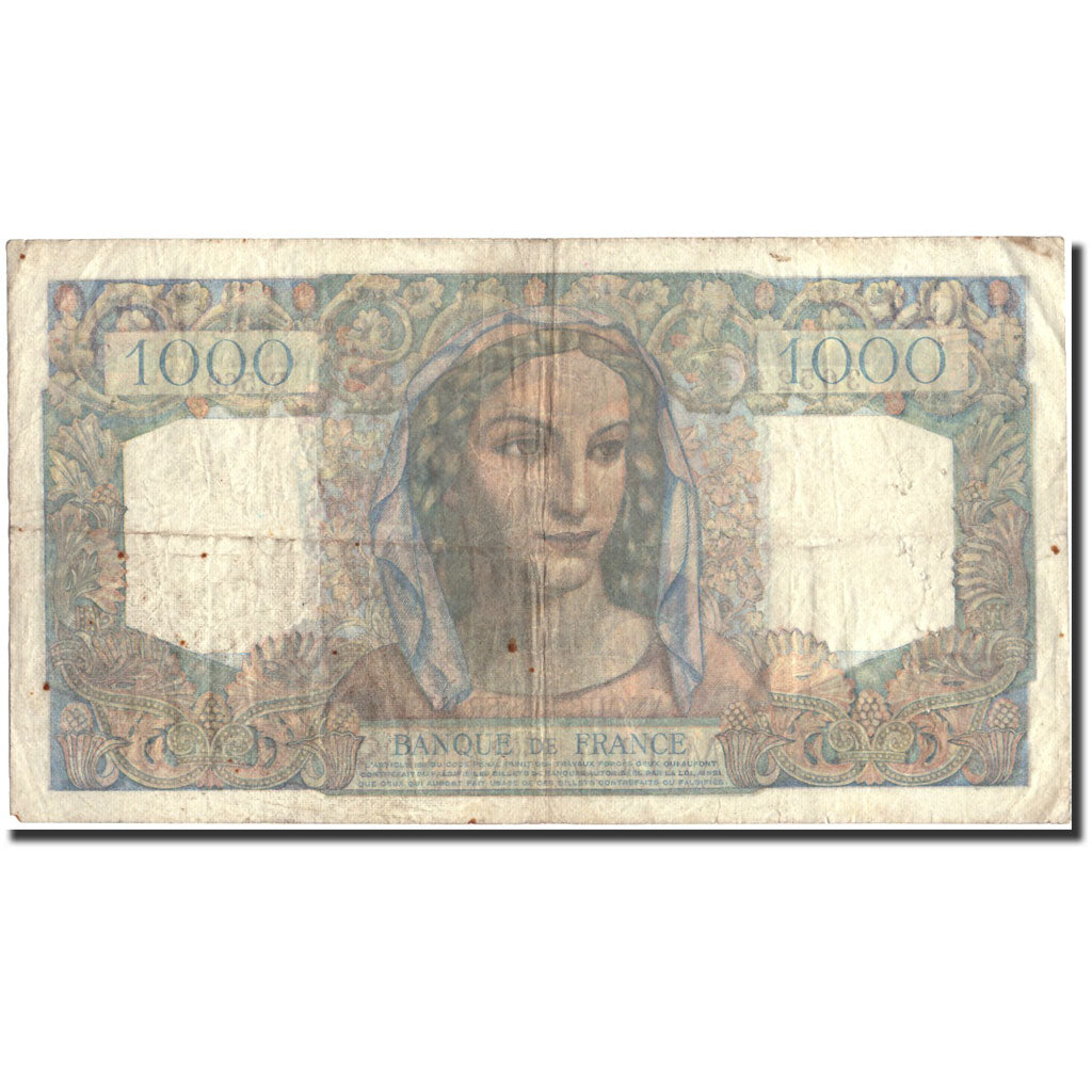 Francia, 1000 Francs, 1 000 F 1945-1950 ''Minerve et Hercule'', 1949, KM:130b