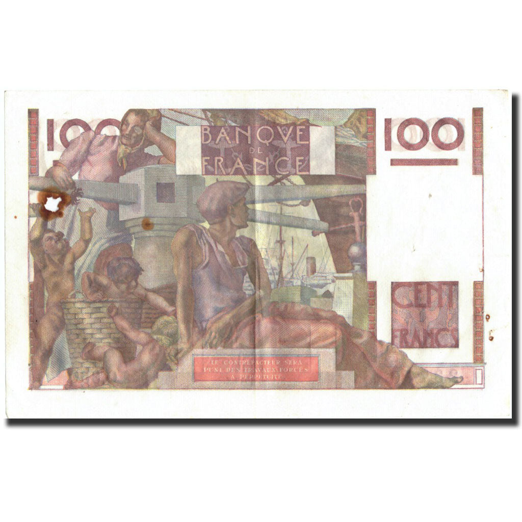 Biljet, Frankrijk, 100 Francs, 100 F 1945-1954 ''Jeune Paysan'', 1949