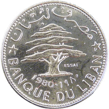 LEBANON, 50 Piastres, 1980, KM #E14, MS(65-70), Nickel, Lecompte #32, 6.00