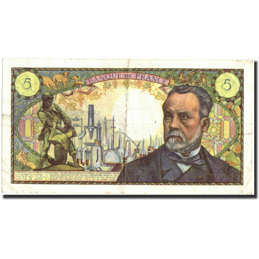 Banknote, France, 5 Francs, 5 F 1966-1970 ''Pasteur'', 1969, 1969-09-04