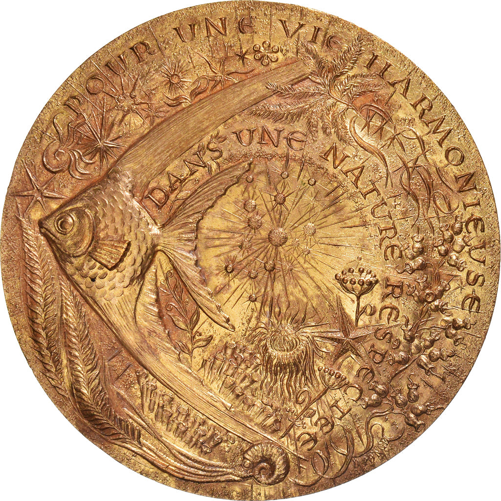 France, Médaille, Voeux les Plus Vifs, Nature Respectée, Animaux, 1977, D.