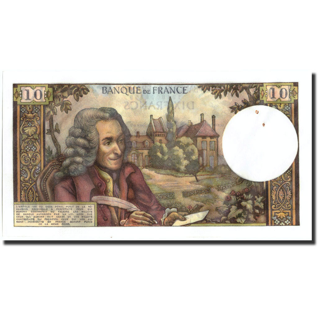 Geldschein, Frankreich, 10 Francs, 10 F 1963-1973 ''Voltaire'', 1969