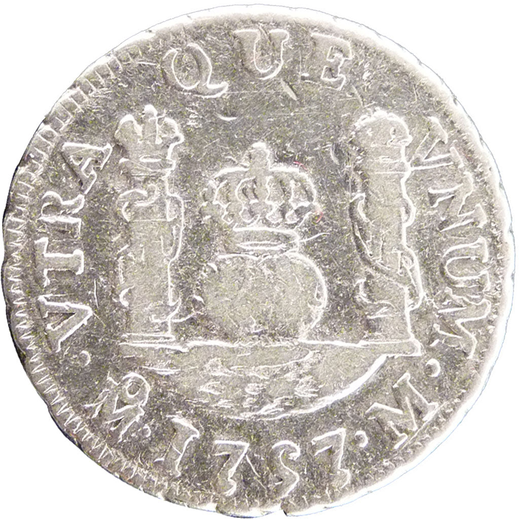Mexico, 1 Réal, 1757, Mexico, KM #76, VF(20-25), Silver, 3.30