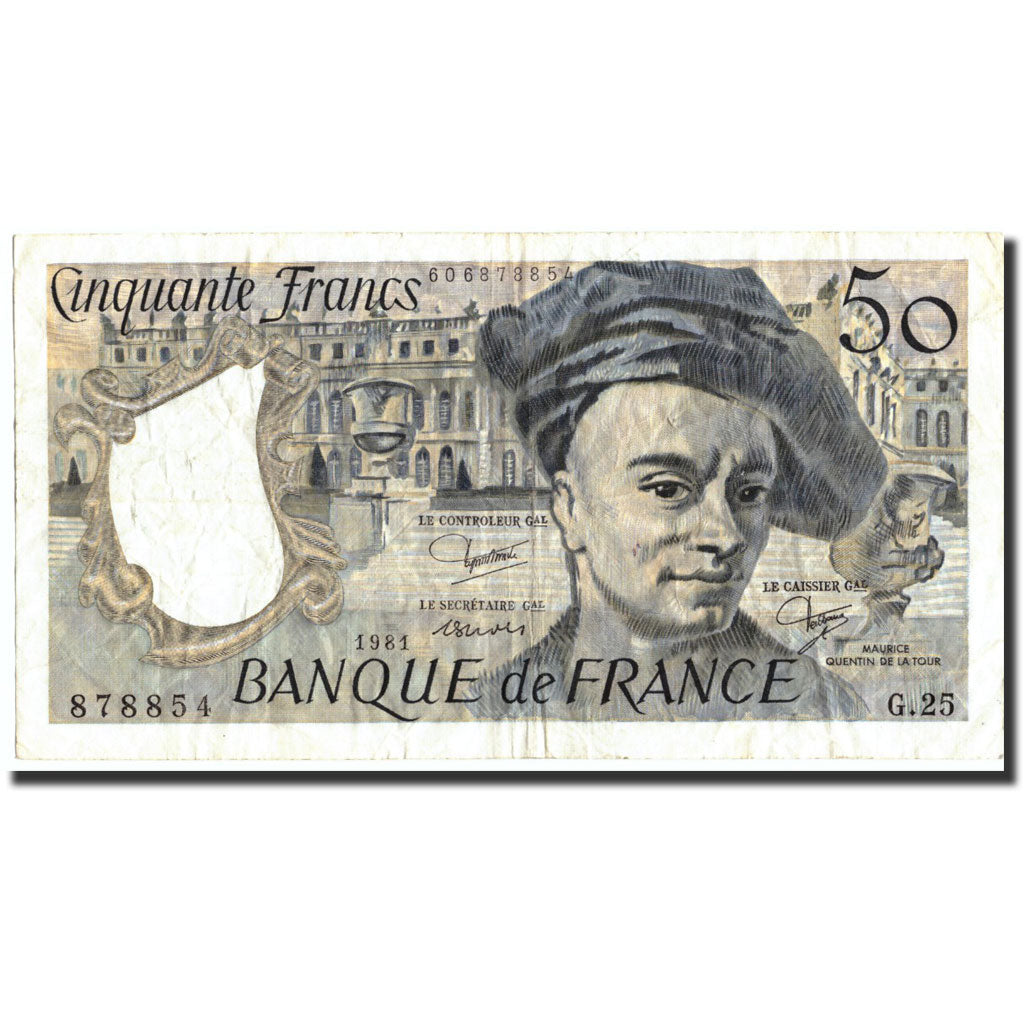 Francia, 50 Francs, 50 F 1976-1992 ''Quentin de La Tour'', 1981, KM:152b, 1981