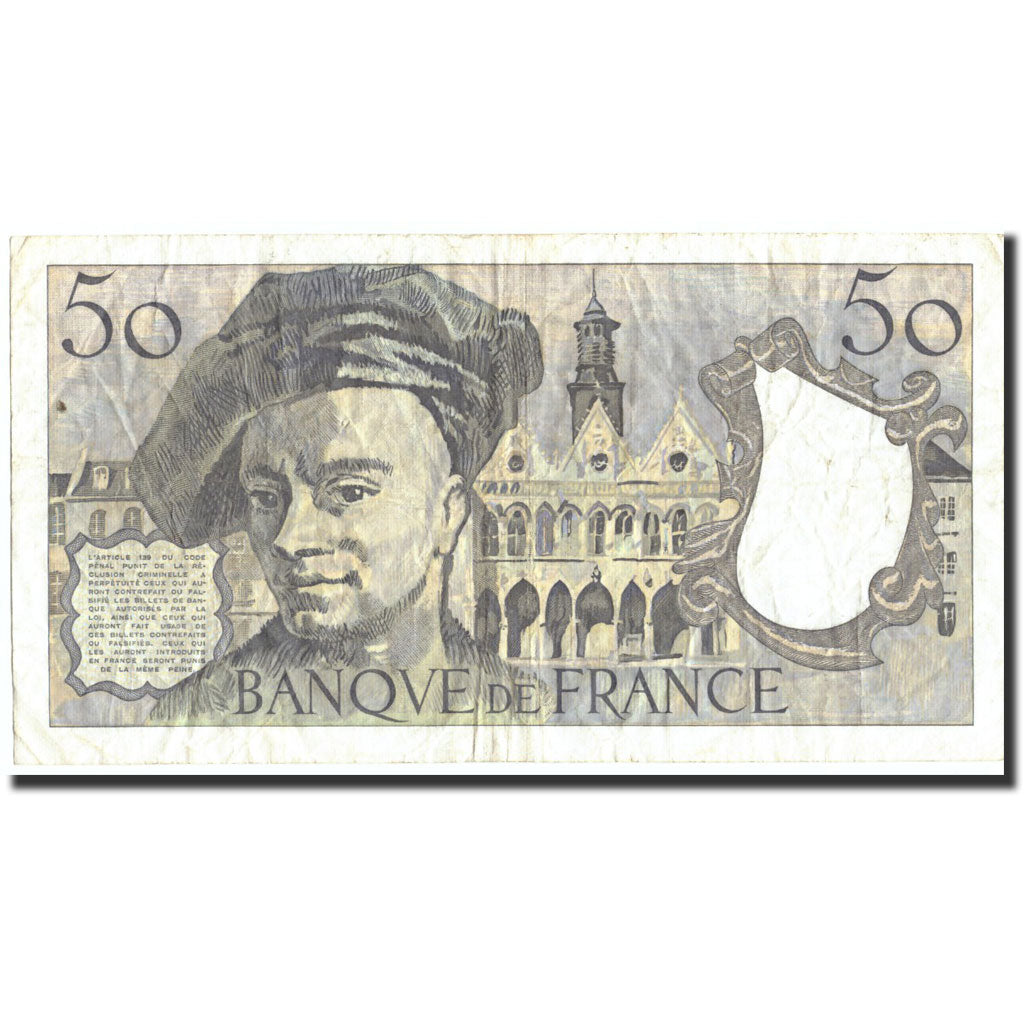 Francia, 50 Francs, 50 F 1976-1992 ''Quentin de La Tour'', 1981, KM:152b, 1981