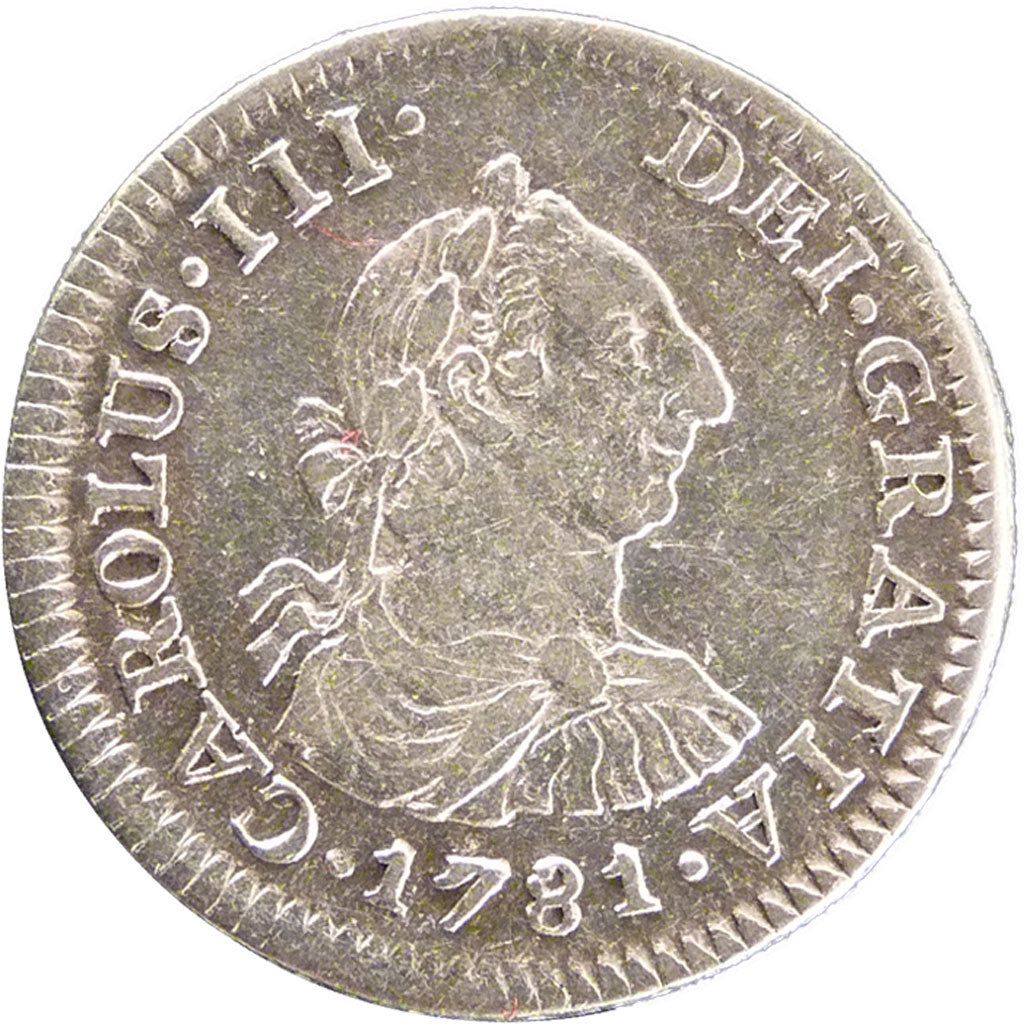 Coin, Mexico, Charles III, 1/2 Réal, 1781, Mexico City, AU(55-58), Silver
