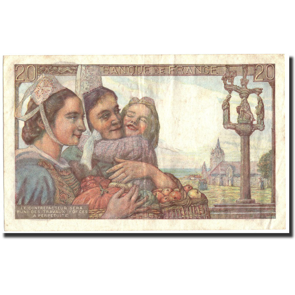 Billete, Francia, 20 Francs, 20 F 1942-1950 ''Pêcheur'', 1947, 1947-01-09, MBC