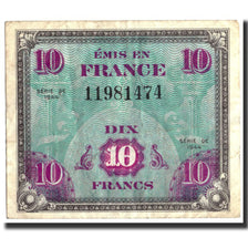 Banknot, Francja, 10 Francs, Flag/France, 1944, 1944, EF(40-45), Fayette:VF18.1