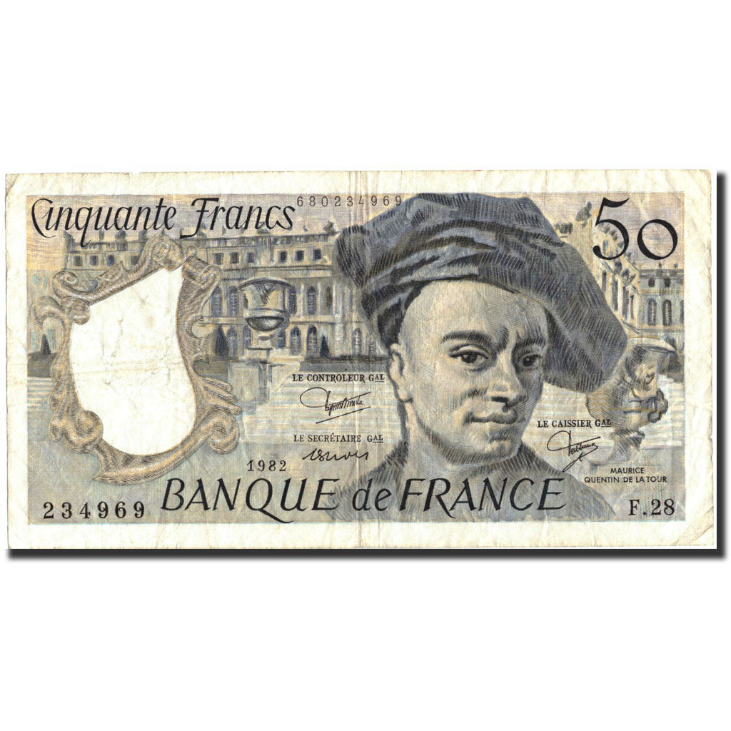 Banknote, France, 50 Francs, 50 F 1976-1992 ''Quentin de La Tour'', 1982, 1982