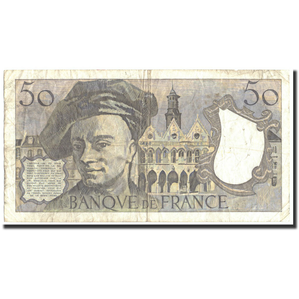 Banknote, France, 50 Francs, 50 F 1976-1992 ''Quentin de La Tour'', 1982, 1982