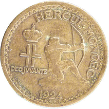 Monaco, 50 Centimes, 1924, Poissy, EF(40-45), Aluminium-Bronze, Gadoury #124,...