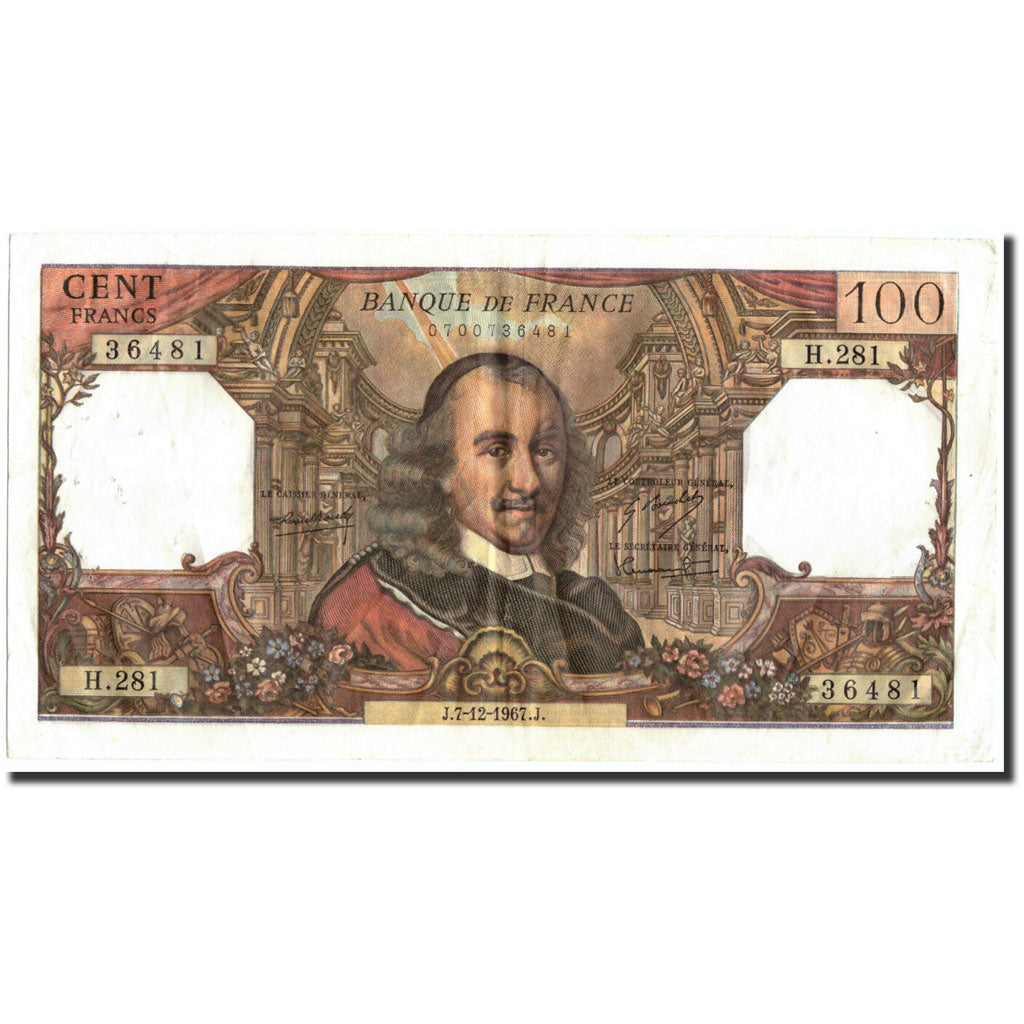 Banconote, Francia, 100 Francs, 100 F 1964-1979 ''Corneille'', 1967, 1967-12-07