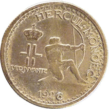 Monaco, 50 Centimes, 1926, Poissy, EF(40-45), Aluminium-Bronze, Gadoury #126,...