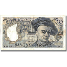 Geldschein, Frankreich, 50 Francs, 50 F 1976-1992 ''Quentin de La Tour'', 1977