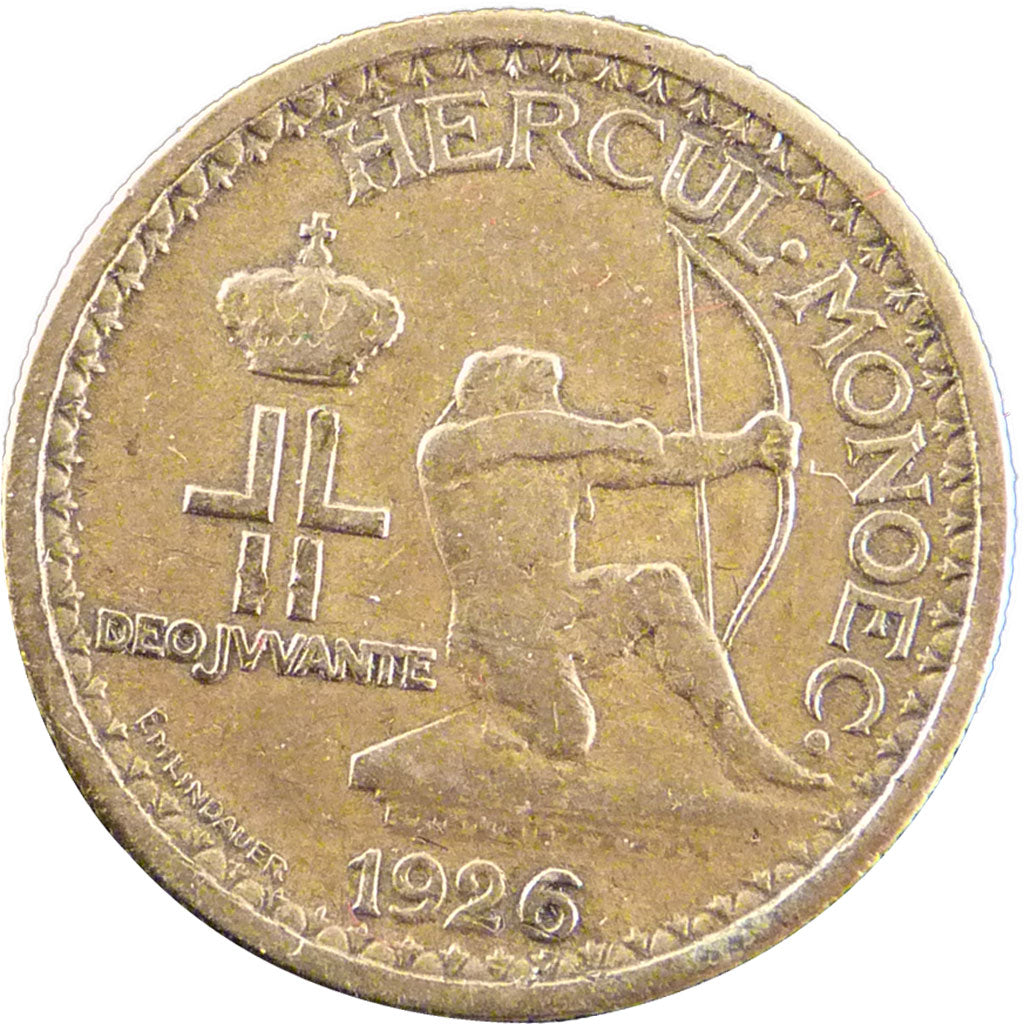 Monaco, 50 Centimes, 1926, Poissy, VF(20-25), Aluminium-Bronze, Gadoury #126,...