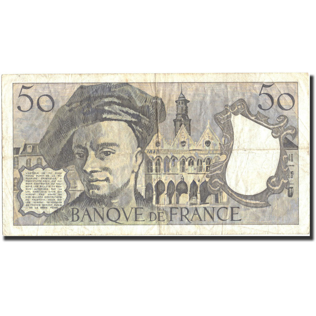 France, 50 Francs, 50 F 1976-1992 ''Quentin de La Tour'', 1981, KM:152b, 1981