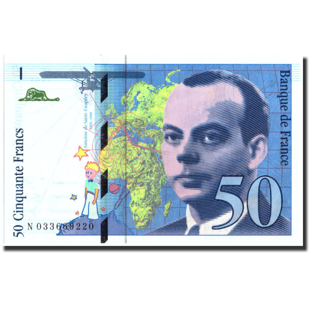 Francia, 50 Francs, 50 F 1992-1999 ''St Exupéry'', 1997, KM:157Ad, 1997, BB