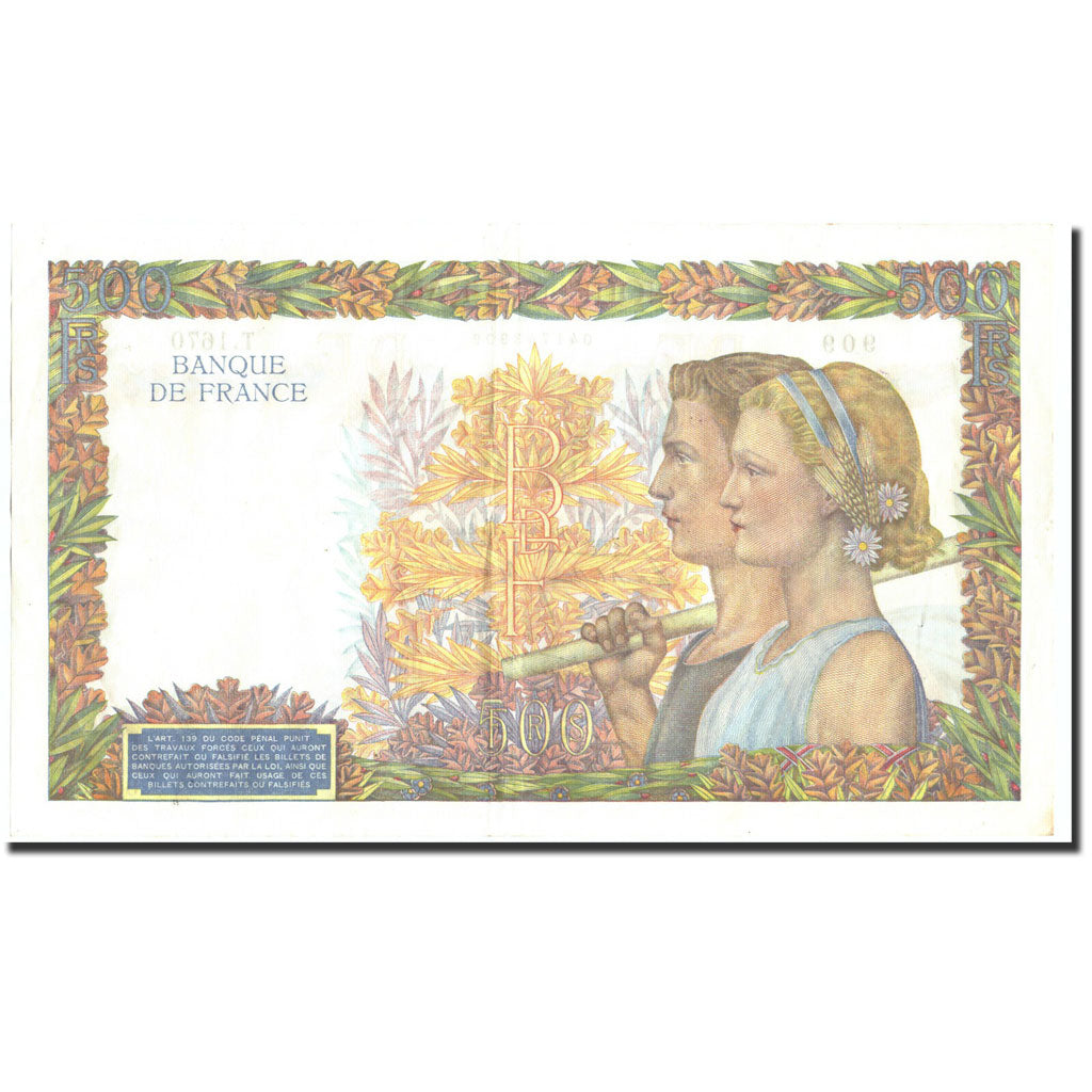 Billet, France, 500 Francs, 500 F 1940-1944 ''La Paix'', 1940, 1940-12-19, TTB