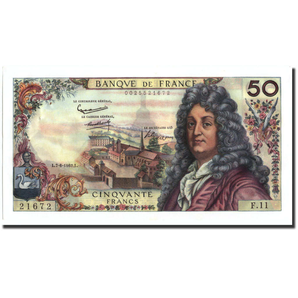 Francia, 50 Francs, 50 F 1962-1976 ''Racine'', 1962, KM:148a, 1962-06-07, BB+