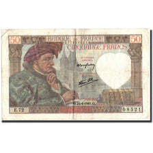 Francia, 50 Francs, 50 F 1940-1942 ''Jacques Coeur'', 1941, KM:93, 1941-04-24