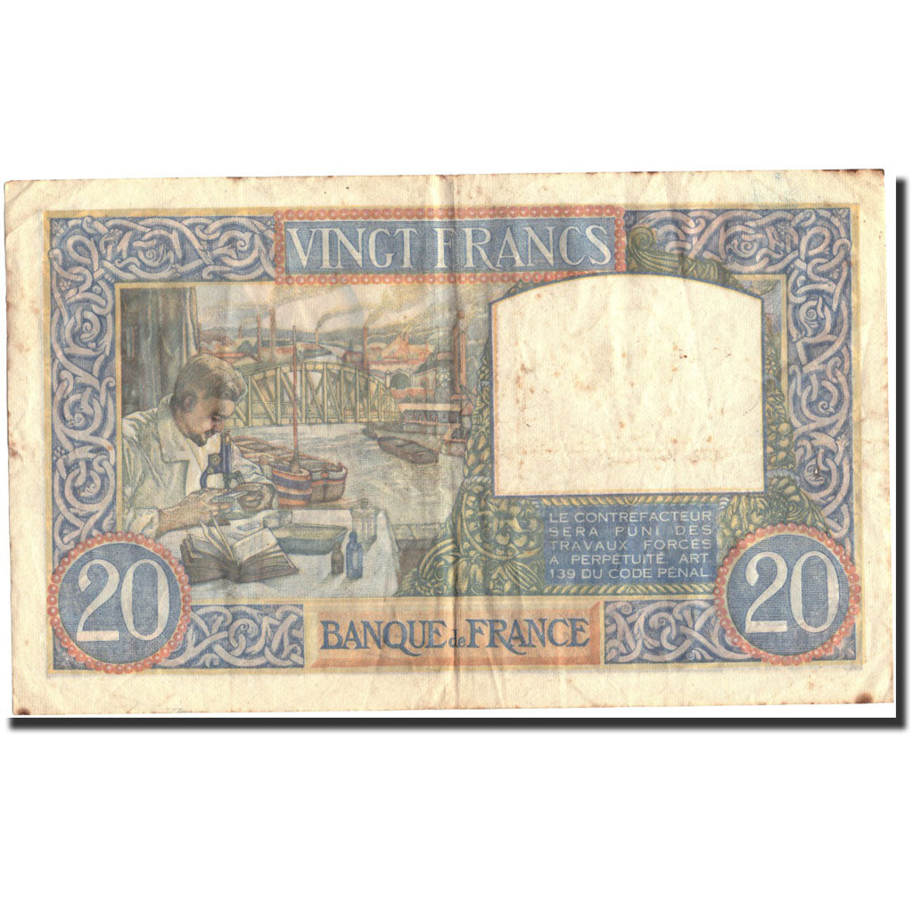 France, 20 Francs, 20 F 1939-1942 ''Science et Travail'', 1941, KM:92b