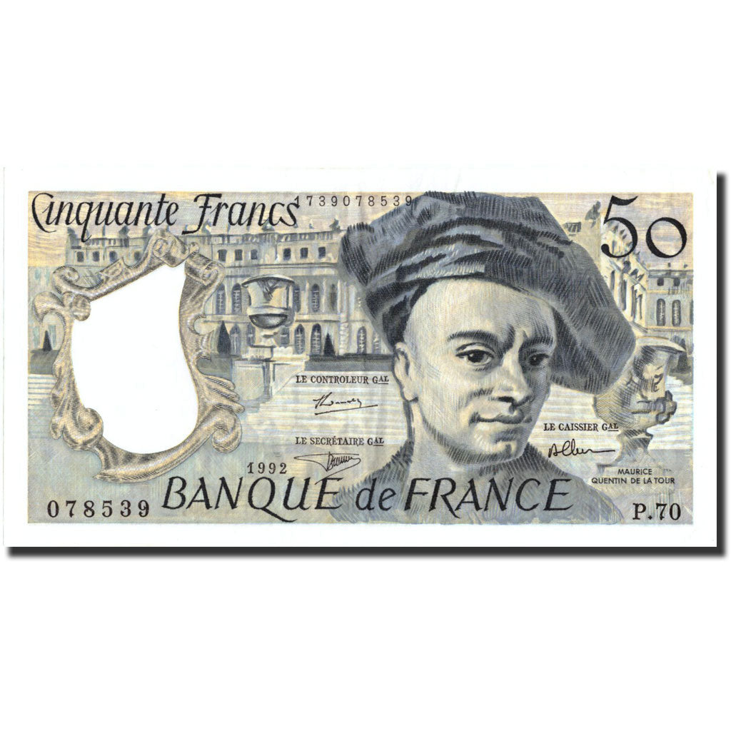 France, 50 Francs, 50 F 1976-1992 ''Quentin de La Tour'', 1992, KM:152f, 1992