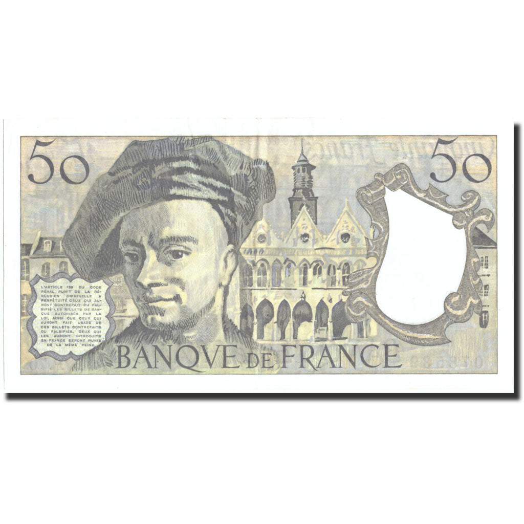 France, 50 Francs, 50 F 1976-1992 ''Quentin de La Tour'', 1992, KM:152f, 1992