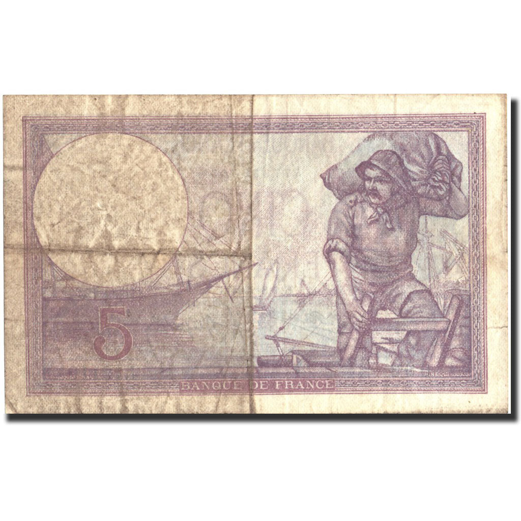 Frankreich, 5 Francs, 5 F 1917-1940 ''Violet'', 1924, KM:72c, 1924-08-01, SGE