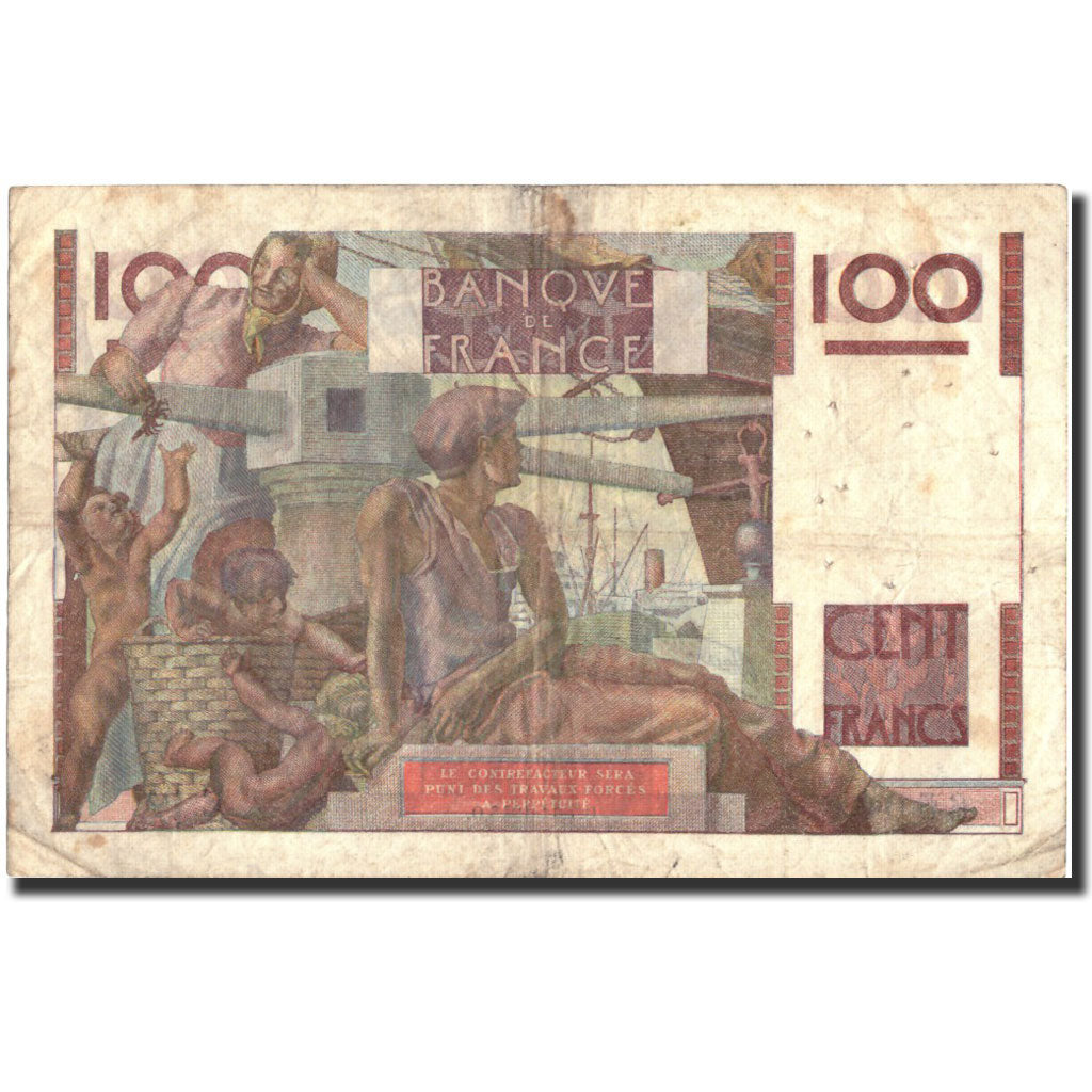 Francia, 100 Francs, 100 F 1945-1954 ''Jeune Paysan'', 1945, KM:128a