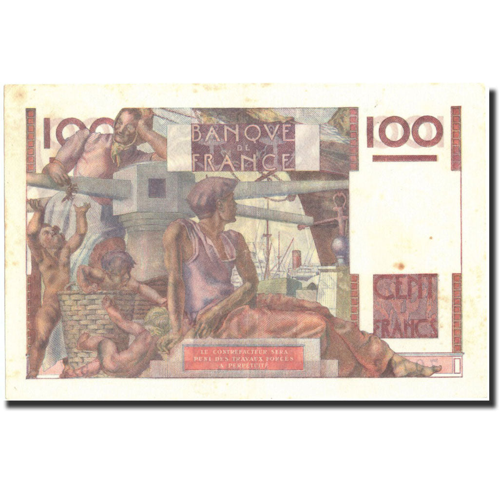 France, 100 Francs, 100 F 1945-1954 ''Jeune Paysan'', 1954, KM:128d, 1954-01-07