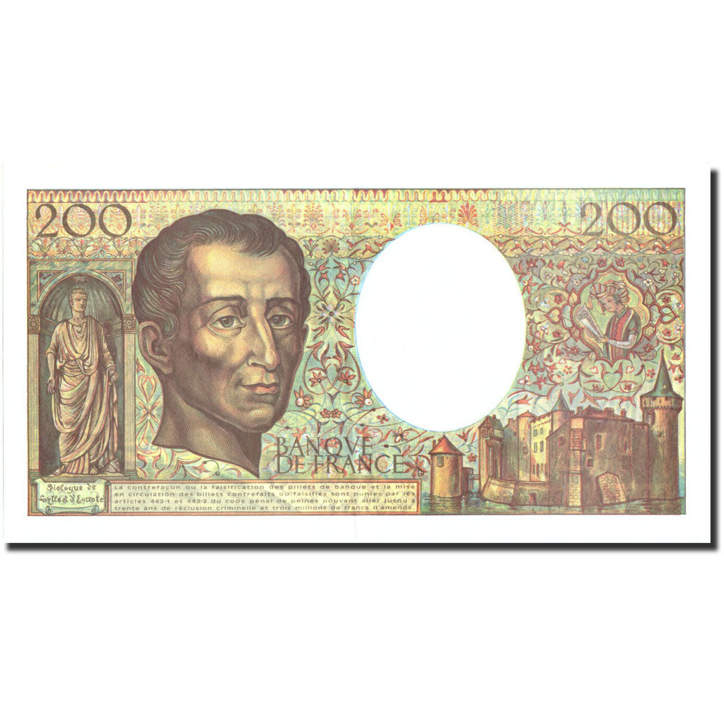 France, 200 Francs, 200 F 1981-1994 ''Montesquieu'', 1994, KM:155f, 1994