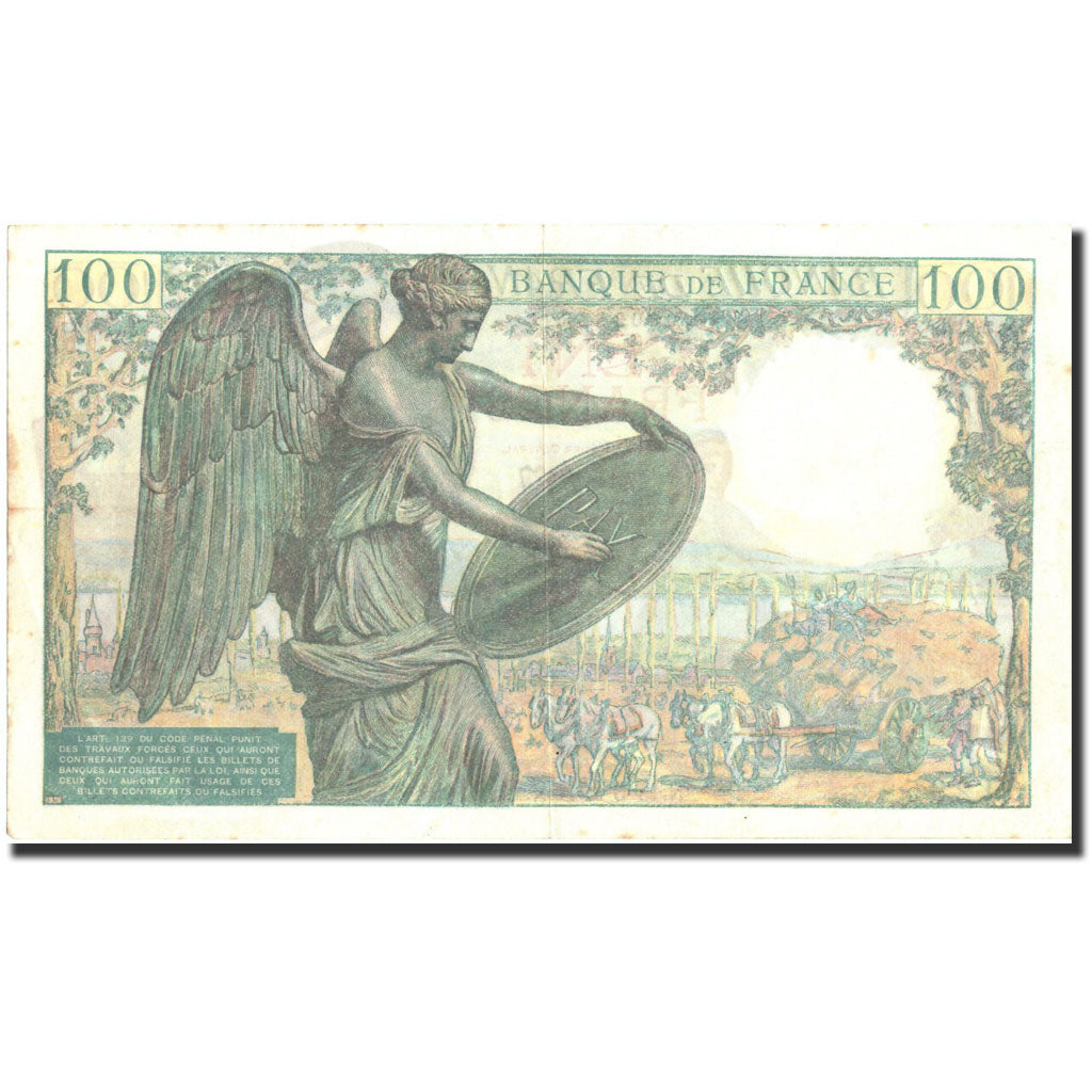 France, 100 Francs, 100 F 1942-1944 ''Descartes'', 1942, KM:101a, 1942-05-15